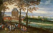 Jan Brueghel Schloss Mariemont mit Erzherzog Albrecht und Isabella Sweden oil painting artist